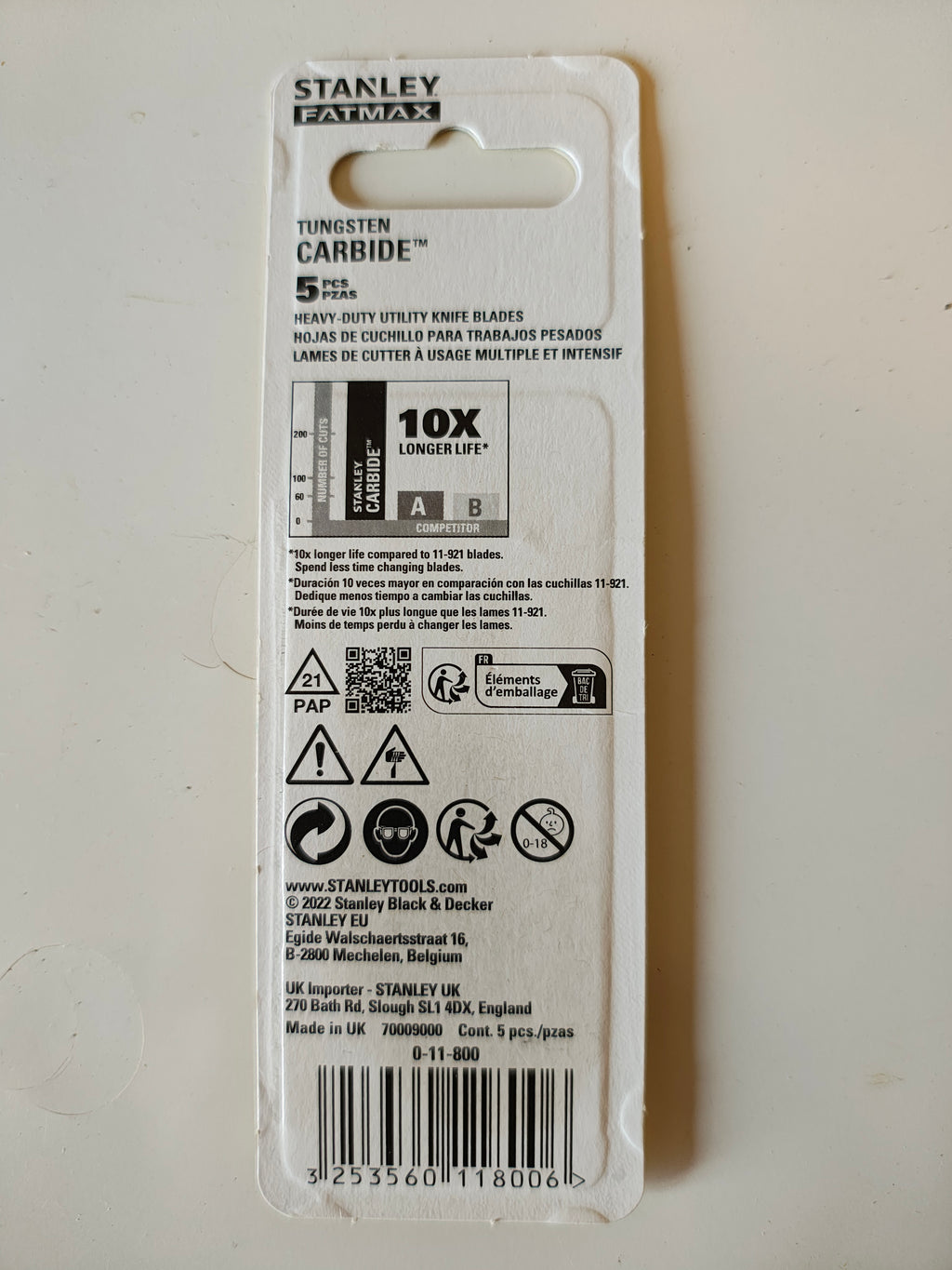 stanley fatmax lames de cutter x5
