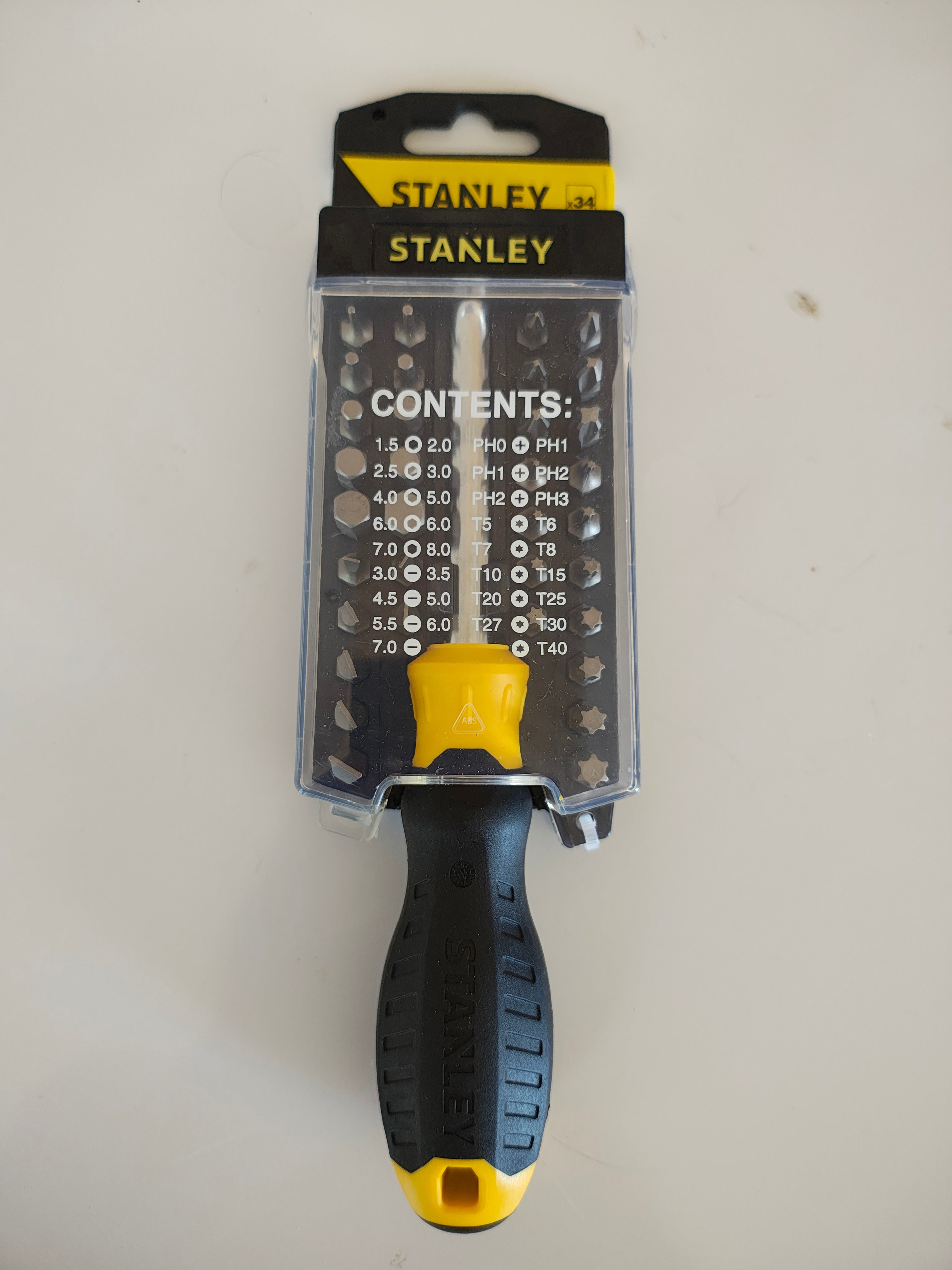 stanley tournevis à embouts 34 pieces