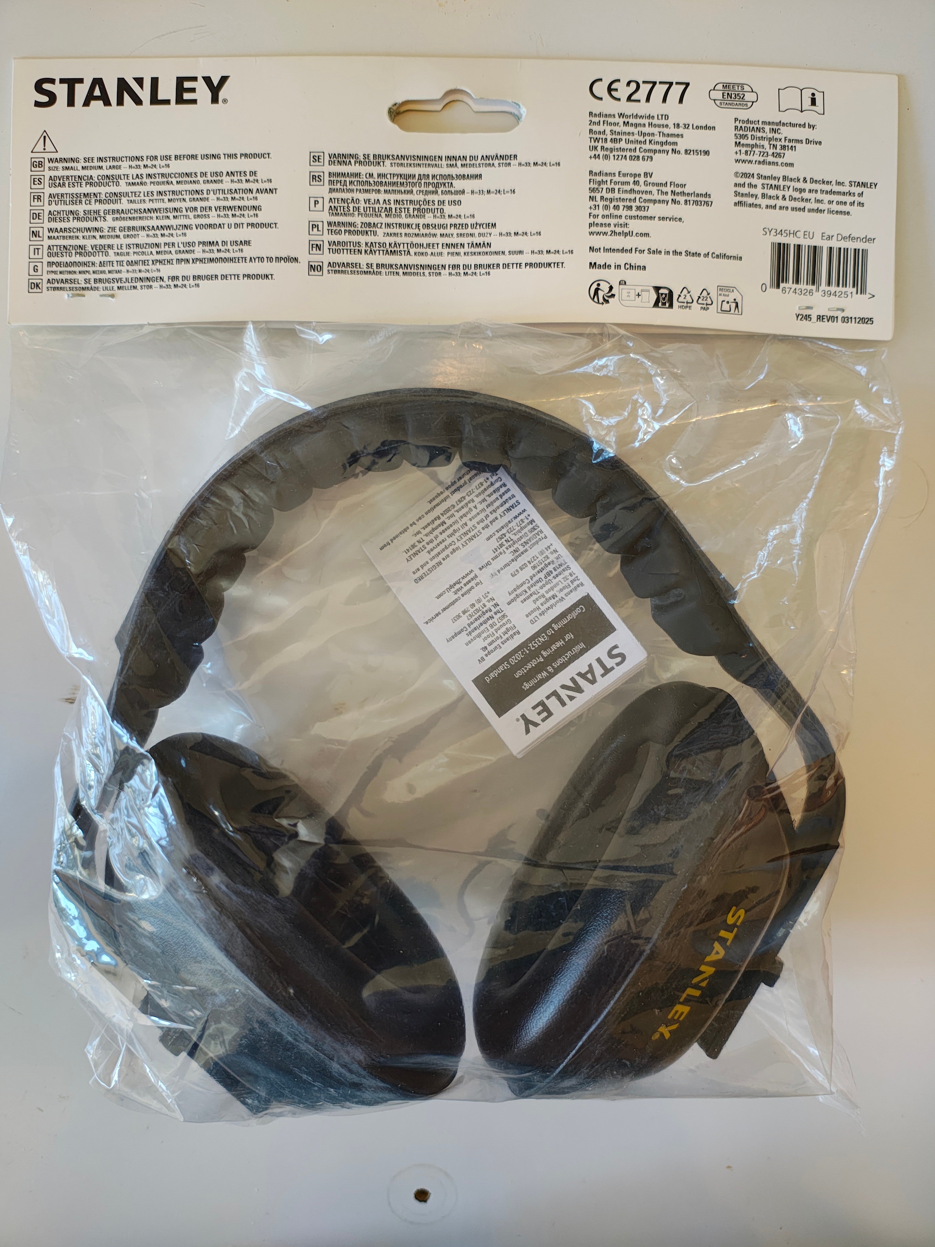 stanley casque anti-bruit protection auditive